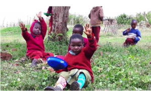 School kids after their lunch program at Muruguma Primary School 