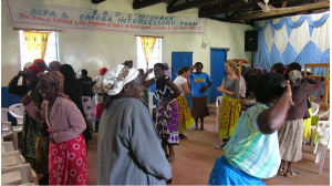Doing the ‘Mwanambere’ dance with Upendo women group 