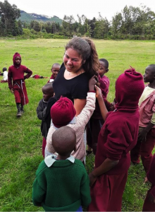 Curious students checking out my ponytail.