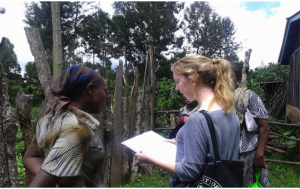 Me asking questions about one of the women’s shambas (kitchen garden).