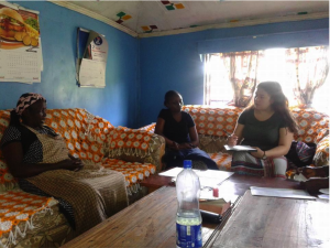Mireyne performing the questionnaire in one of the women’s homes.