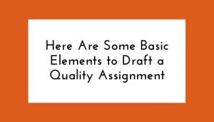 Here Are Some Basic Elements to Draft a Quality Assignment